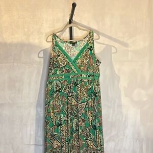 INC International Concepts Sleeveless Paisley Maxi Dress Size XL Like New